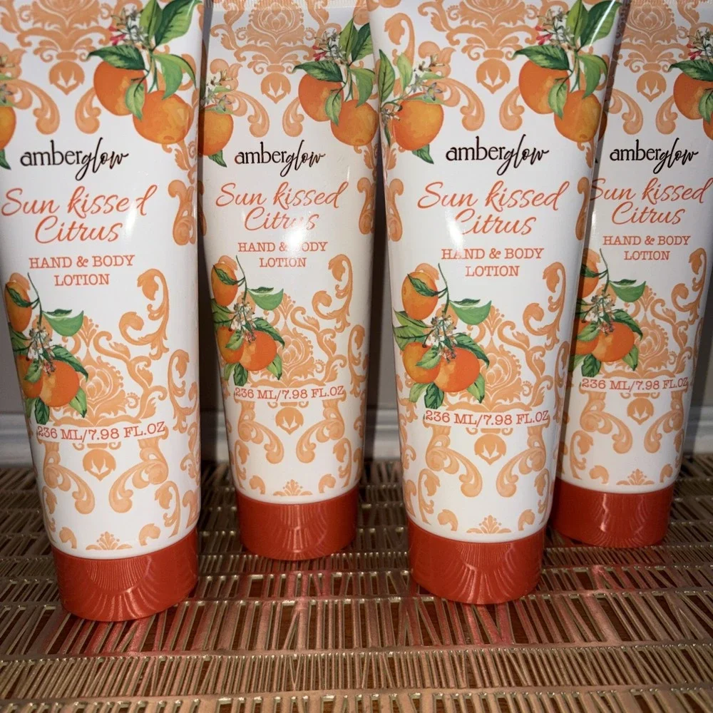 Lot of 4 Amber Glow Sun Kissed Citrus Moisturizing Hand & Body Lotion NEW
